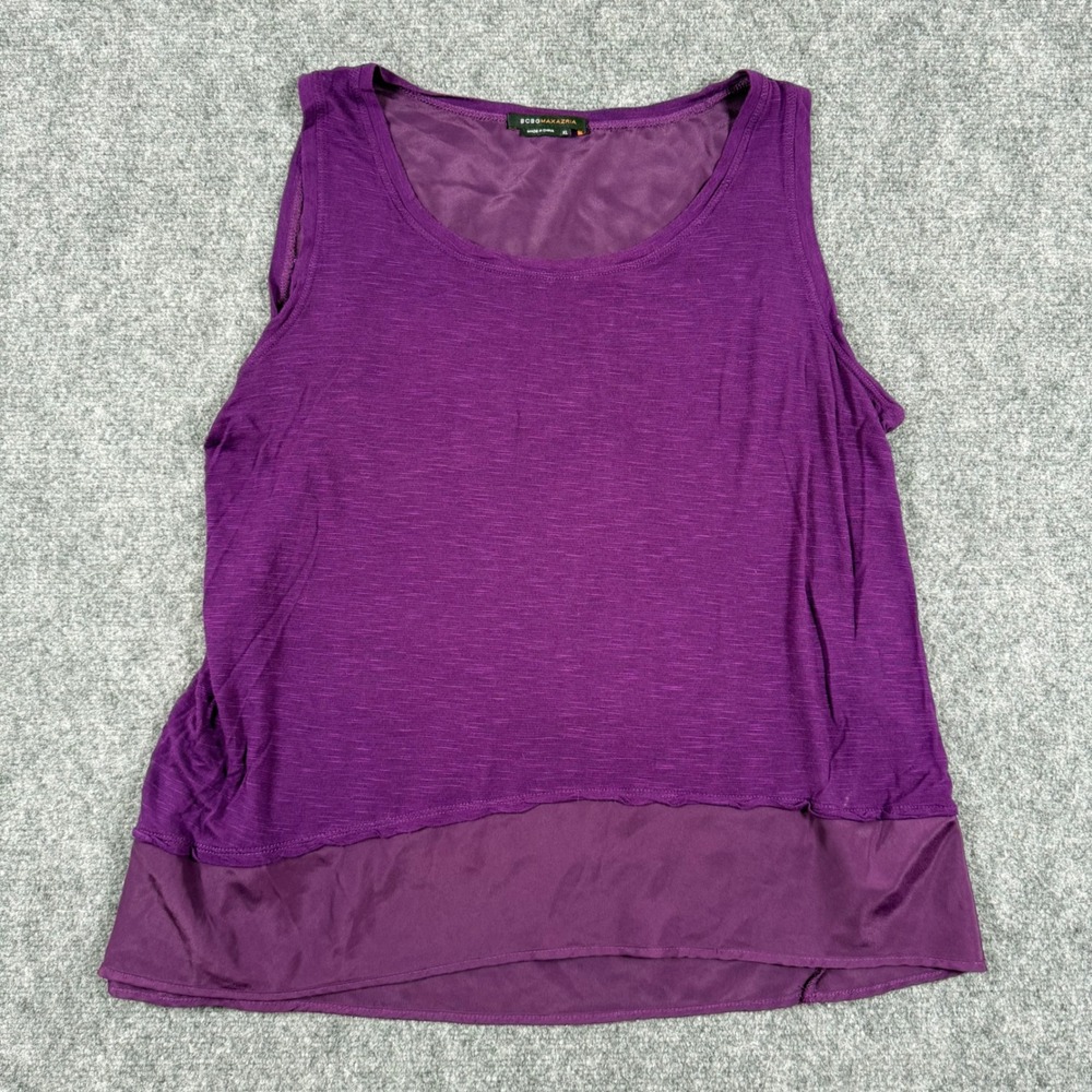 BCBGMAXAZRIA Purple Layered Sleeveless Tank Top Women's Size XL‎ Casual